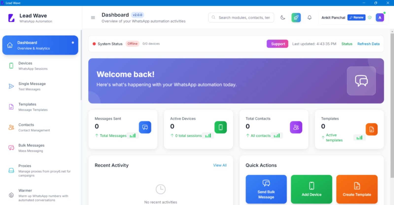 Lead Wave Dashboard Preview